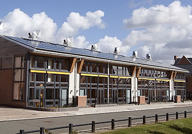 Solar panels PV on Upton Village, Northampton